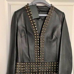 new gorgeous studded leather jacket soft lamb skin